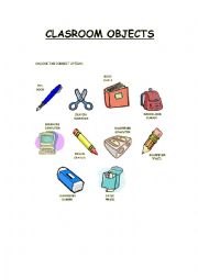 English Worksheet: Classroom Objects