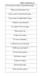 English Worksheet: First Conditional speaking