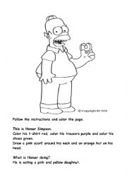Coloring Homer Simpsons Clothes