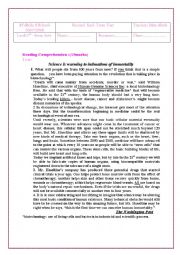 English Worksheet: Second-End Term Test  for Third Form  Tunisian Pupils.