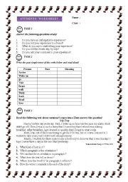 English Worksheet: my day