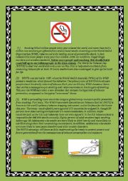 English Worksheet: The no tobacco day