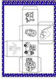 English Worksheet: in my toy box - dice and writing worksheet