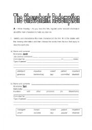 English Worksheet: The Shawshank Redemption + present simple