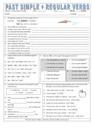 English Worksheet: Past simple + Regular verbs