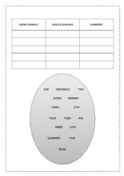 English Worksheet: Sort the words 3