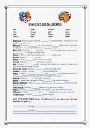 English Worksheet: SPORTS