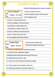 English Worksheet: Passive Voice(Present Continuous and Present Perfect)