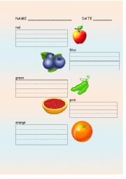 English Worksheet: Kindergarten Colors