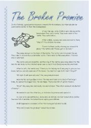 English Worksheet: The Broken Promise 