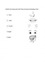 English Worksheet: Parts of the Body