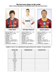 English Worksheet: Comparing the best soccer players