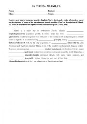 English Worksheet: Miami