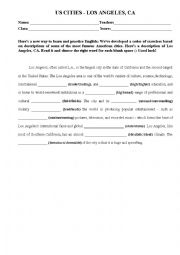 English Worksheet: Los Angeles