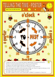 English Worksheet: Telling the time - Poster