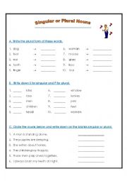 English Worksheet: Singular or Plural Nouns