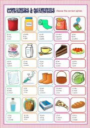 Containers and Quantities Multiple Choice