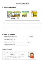 English Worksheet: There is/ There are