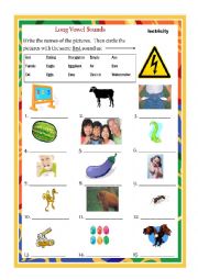 English Worksheet: Long Vowel Sounds E