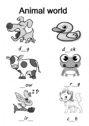 English Worksheet: Animal world