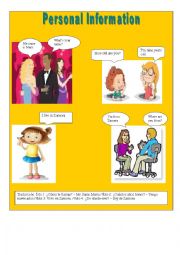 English Worksheet: personal information