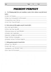 English Worksheet: Present Perfect