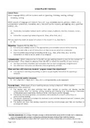 English Worksheet: SE1 listening lesson plan