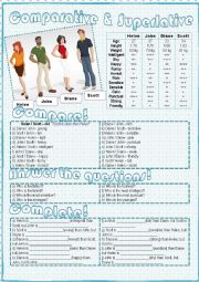 English Worksheet: Comparatives and Superlatives