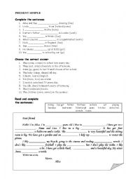 English Worksheet: Present simple