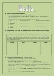 English Worksheet: media 