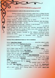 English Worksheet: Mixed tense exercises with keys