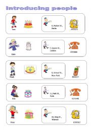 English Worksheet: Introducing people