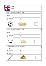 English Worksheet: Whats your favourite-3