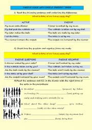 English Worksheet: PASSIVE VOICE with Simple Present Tense