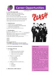 English Worksheet: The Clash Career Opportunities