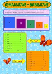 COMPARATIVES & SUPERLATIVES (20 SENTENCES with a BASIC ILLUSTRATION)