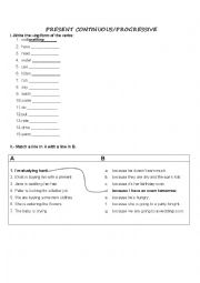 English Worksheet: present continuous