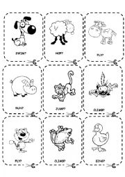 English Worksheet: CAN ANIMALS - CONVERSATION CARDS 