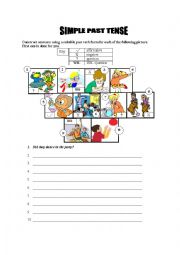 English Worksheet: Simple Past Tense Types