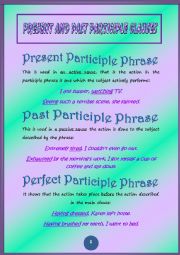 English Worksheet: Present and past participle clauses