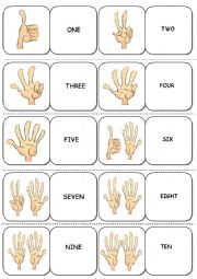 English Worksheet: Numbers DOMINOES (1-10)