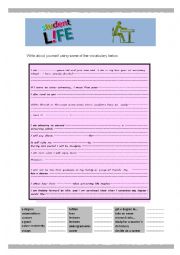 English Worksheet: STUDENT LIFE