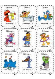 English Worksheet: PAST SIMPLE - CONVERSATION GAME CARDS - 