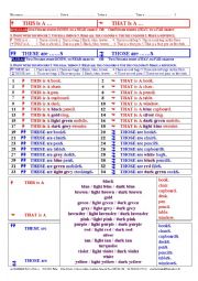 English Worksheet: SPEAKING 006 This is a (an); That is a (an); These are; Those are