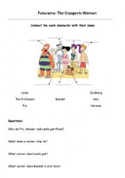 English Worksheet: Futurama The Cryogenic Woman