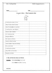 English Worksheet: Find someone who activity