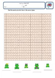 English Worksheet: The Frog Family