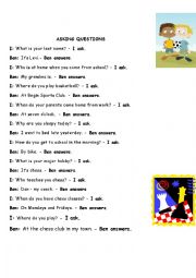 English Worksheet: Asking questions