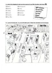 English Worksheet: Following Street Directions