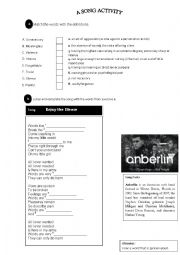 English Worksheet: Enjoy the Silence Song Activity